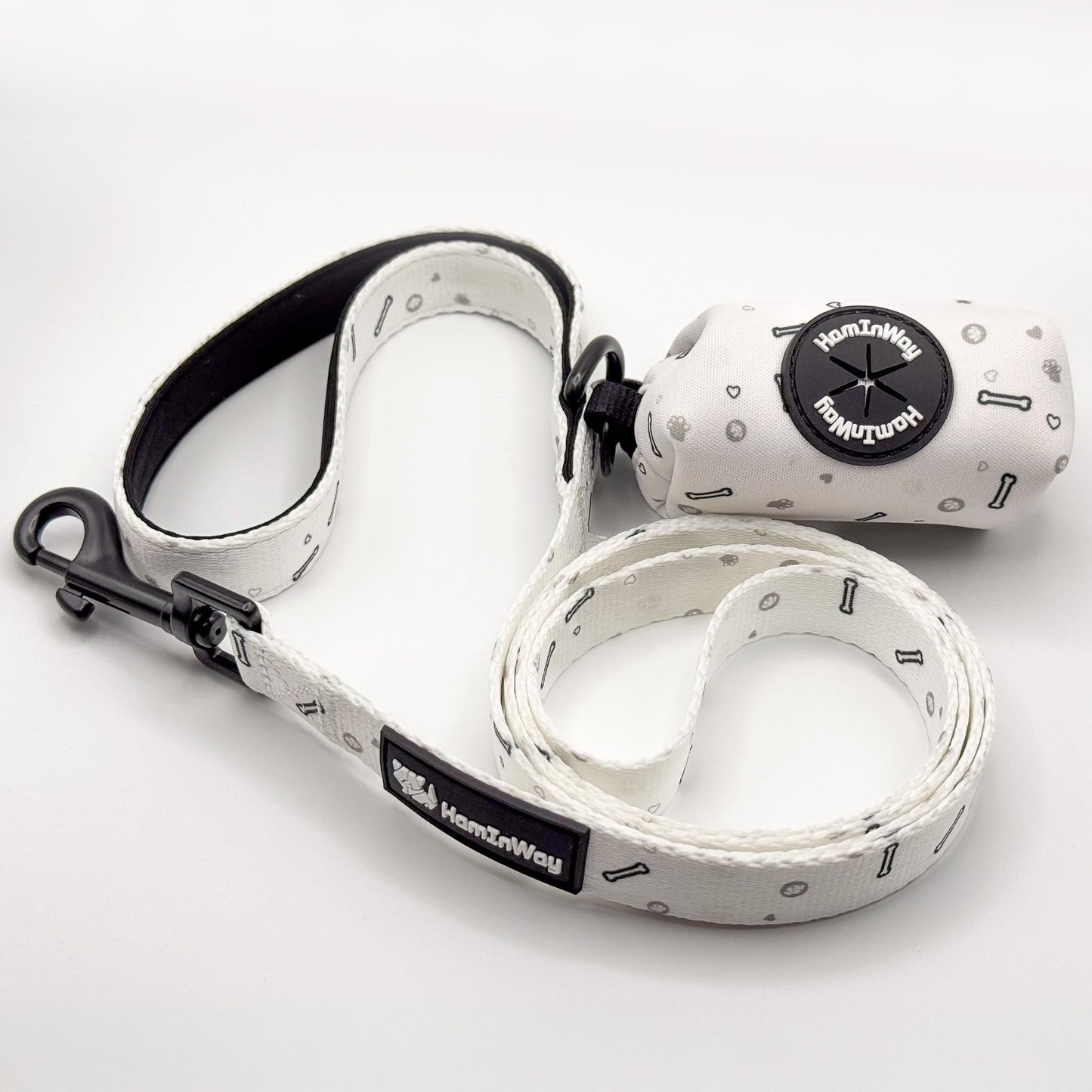 Dog Leash & Poop Bag Holder Set