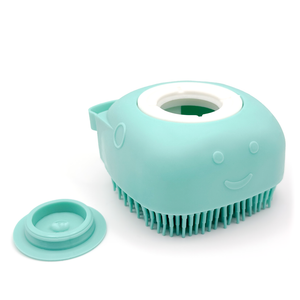 Haminway silicone pet bath brush in blue