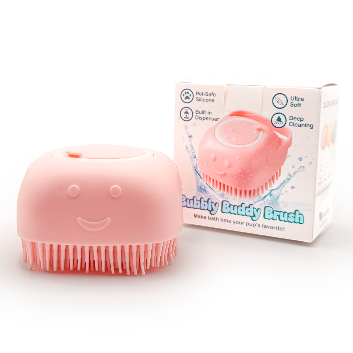 Haminway silicone pet bath brush in pink