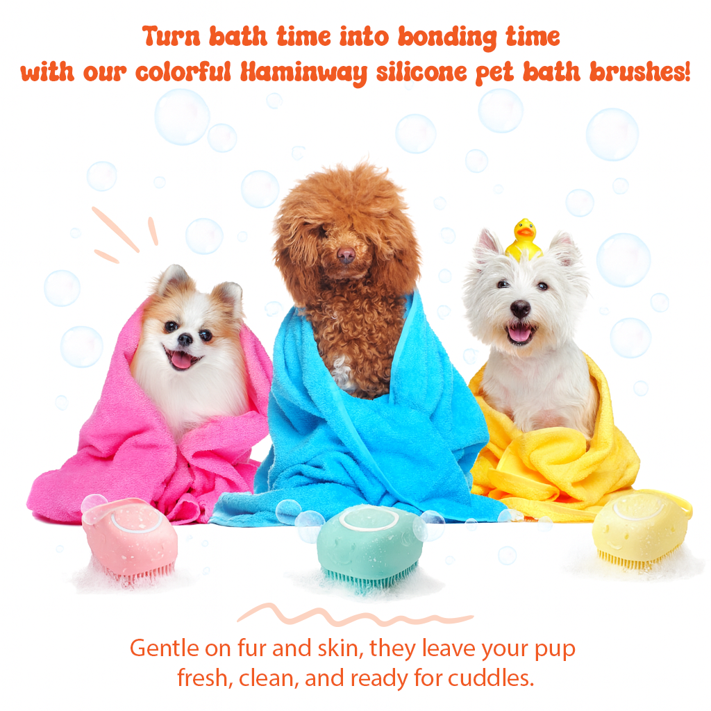 Silicone Pet Bath Brush – Pink