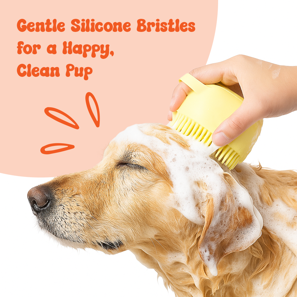 Silicone Pet Bath Brush – Yellow