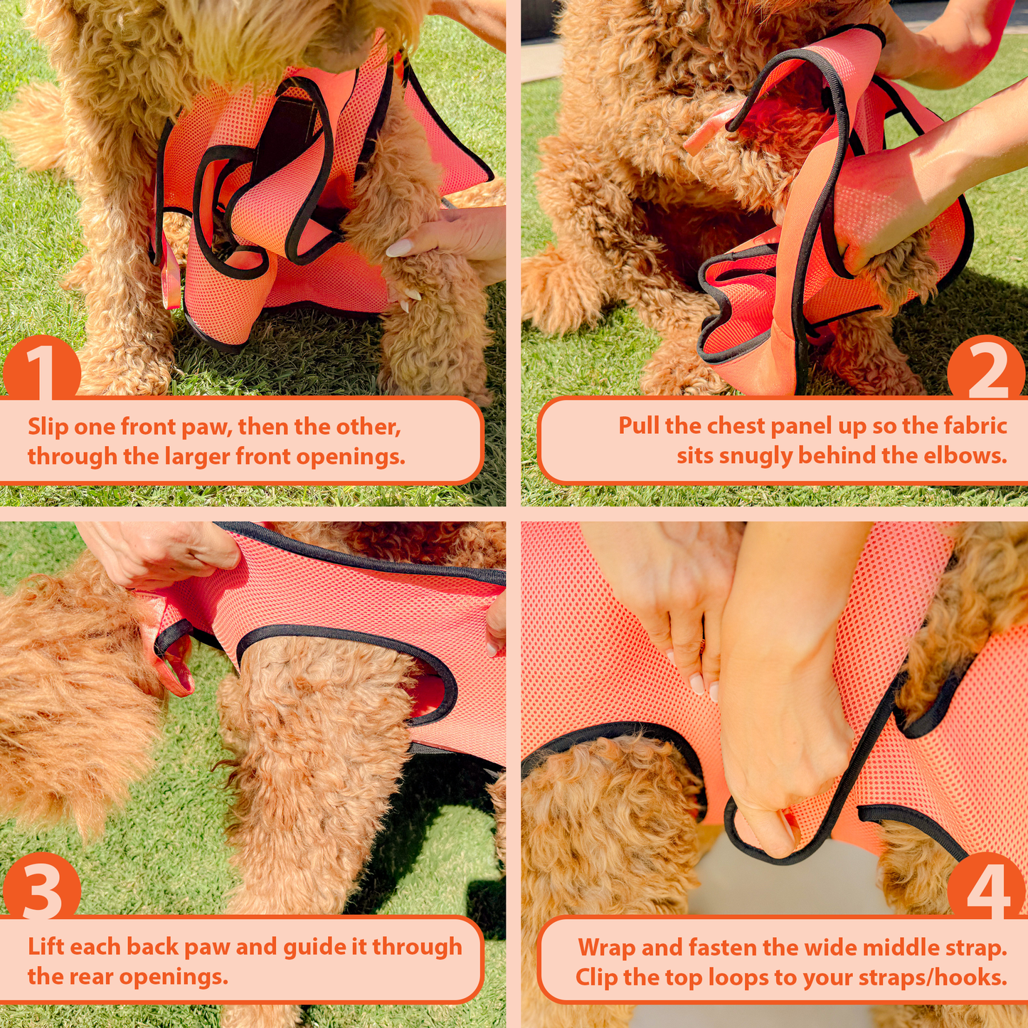 Pet Grooming Hammock - Pink