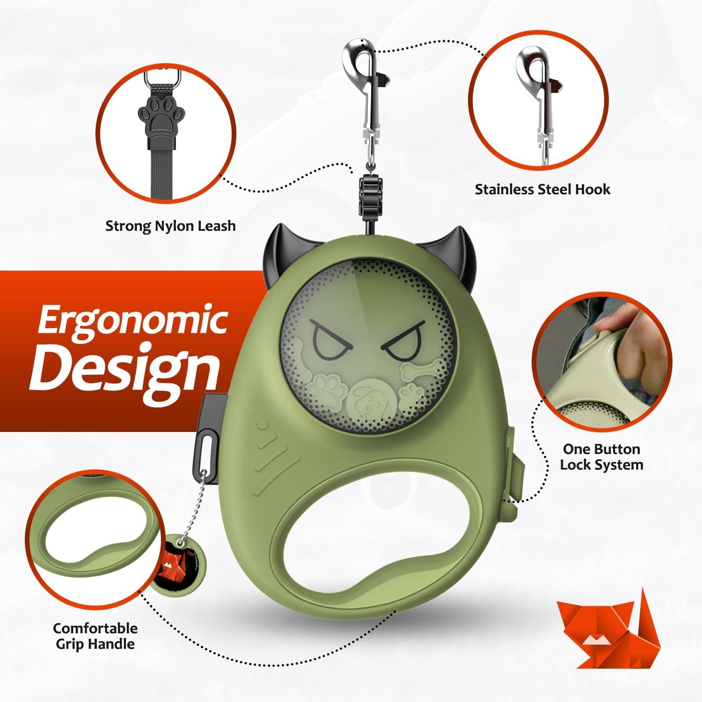 Cheeky Imp Retractable Pet Leash