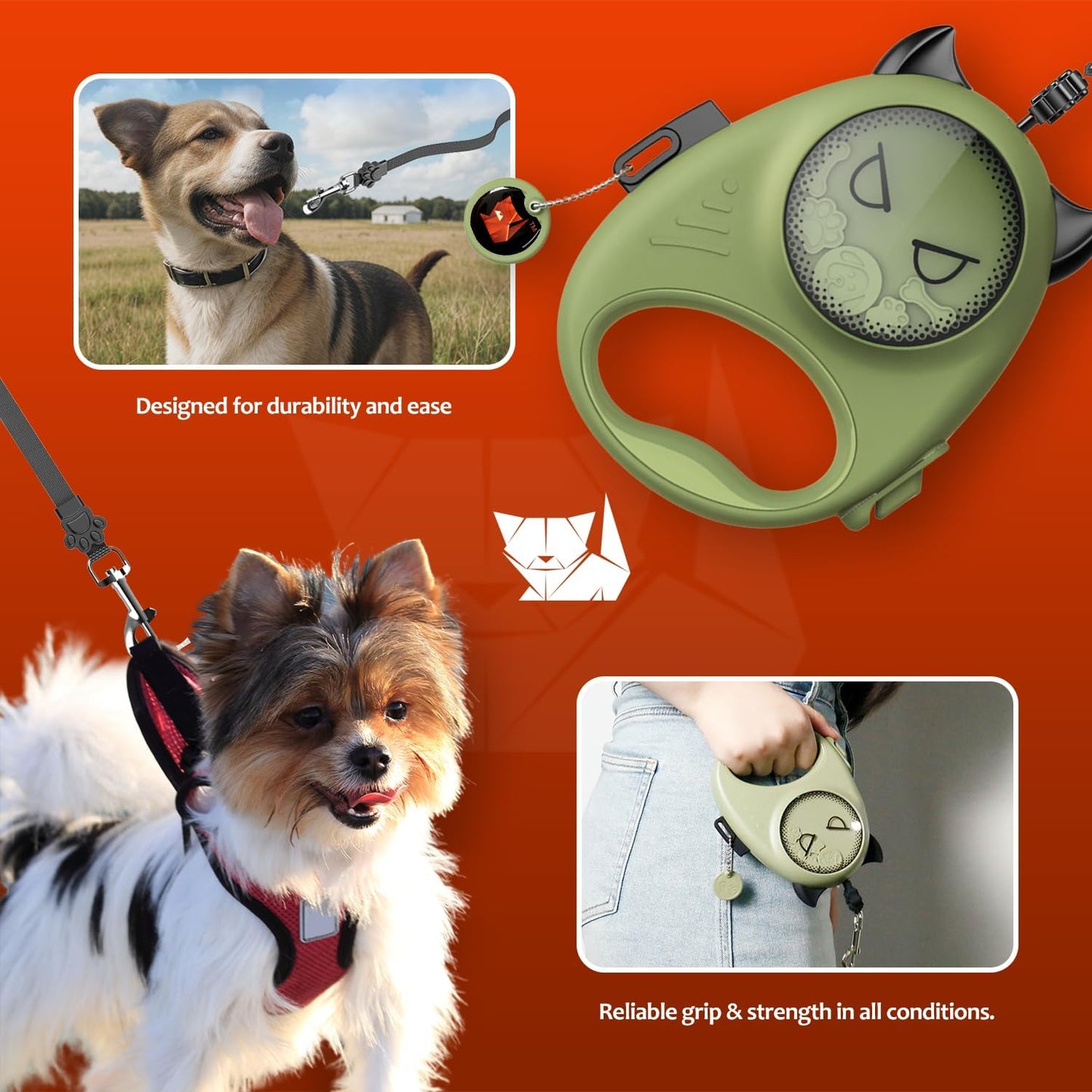 Cheeky Imp Retractable Pet Leash